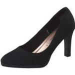 Reduzierte Schwarze Runde High Heels & Stiletto-Pumps aus Textil für Damen Größe 41 mit Absatzhöhe 7cm bis 9cm 