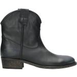 Schwarze VIA ROMA Runde Ankle Boots & Klassische Stiefeletten aus Leder für Damen Größe 40 mit Absatzhöhe 3cm bis 5cm 