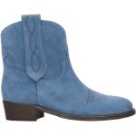 Reduzierte Blaue VIA ROMA Cowboy-Boots & Cowboystiefeletten aus Veloursleder für Damen Größe 39,5 