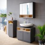 Graue Vicco Badezimmerschränke & Badschränke matt aus Kunststoff 3-teilig 