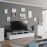 Weiße Vicco TV Schränke & Fernsehschränke matt aus Kiefer mit Schublade Breite 150-200cm, Höhe 200-250cm, Tiefe 0-50cm 