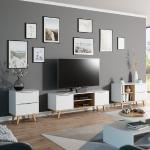 Weiße Vicco TV-Lowboards & Fernsehtische aus Eiche mit Schublade Breite 100-150cm, Höhe 0-50cm, Tiefe 0-50cm 