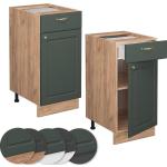 Grüne Moderne Vicco Küchenunterschränke mit Schubladen aus Eiche mit Schublade Breite 0-50cm, Höhe 50-100cm, Tiefe 50-100cm 