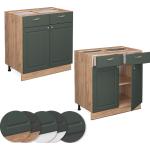 Grüne Moderne Vicco Küchenunterschränke aus Eiche mit Schublade Breite 50-100cm, Höhe 50-100cm, Tiefe 50-100cm 