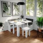 Vicco Sitzbank »Küchenbank Roman weiß 77cm mit Truhe Esszimmerbank für Esstisch«, 76,6 x 80 cm, Weiß
