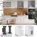 VICCO Unterschrank 60 cm Weiß Küchenzeile Unterschrank Fame
