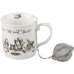Weiße Creative Tops Alice im Wunderland Runde Teetassen mit Sieb 300 ml aus Edelstahl 