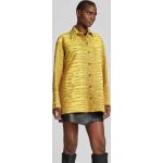 Gelbe Animal-Print Oversize Langärmelige Victoria Beckham Victoria Hemdblusen aus Baumwollmischung für Damen Größe S 
