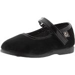 Reduzierte Schwarze Victoria Shoes Kinderballerinas mit Klettverschluss aus Samt Größe 19 für den für den Winter 