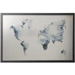 Schwarze Landkarten mit Weltkartenmotiv aus Holz 