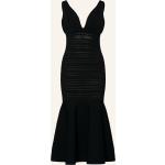 Schwarze Ärmellose Victoria Beckham V-Ausschnitt Kleider mit Lochstickerei aus Polyamid für Damen Größe S 