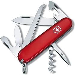Victorinox Schweizer Taschenmesser Camper, Swiss Army Knife, Multitool, 13 Funktionen, Klinge, Korkenzieher, Dosenöffner