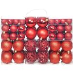 Rote vidaXL Weihnachtskugeln glänzend aus Kunststoff 100-teilig 