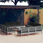 Anthrazitfarbene vidaXL Lounge Gartenmöbel & Loungemöbel Outdoor aus Massivholz 13-teilig 
