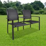 Schwarze Moderne vidaXL 2-Sitzer-Gartenbänke aus Stahl Breite 50-100cm, Höhe 50-100cm, Tiefe 100-150cm 