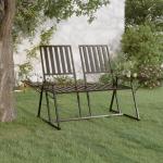 Schwarze vidaXL 2-Sitzer-Gartenbänke aus Metall 