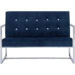 Silberne Moderne vidaXL Zweisitzer-Sofas aus Chrom mit Armlehne Breite 100-150cm, Höhe 50-100cm, Tiefe 50-100cm 