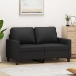 Schwarze Moderne vidaXL Zweisitzer-Sofas aus Leder schmutzabweisend 2 Personen 