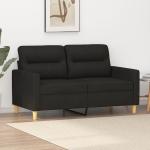 Schwarze Moderne vidaXL Zweisitzer-Sofas aus Stoff mit Armlehne Breite 100-150cm, Höhe 100-150cm, Tiefe 50-100cm 2 Personen 