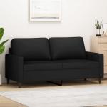Schwarze Moderne vidaXL Zweisitzer-Sofas aus Stoff mit Armlehne Breite 150-200cm, Höhe 150-200cm, Tiefe 50-100cm 2 Personen 