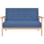 Blaue vidaXL Zweisitzer-Sofas aus Stoff 2 Personen 