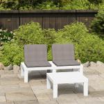 Weiße vidaXL Lounge Gartenmöbel & Loungemöbel Outdoor aus Kunststoff mit Kissen 2-teilig 