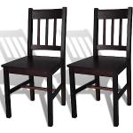 Dunkelbraune vidaXL Holzstühle aus Kiefer Breite 0-50cm, Höhe 50-100cm, Tiefe 0-50cm 2-teilig 