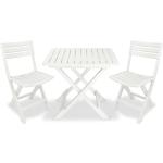 Weiße Moderne vidaXL Gartenmöbelsets & Gartengarnituren aus Kunststoff 3-teilig 