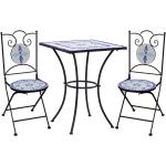 Blaue Romantische vidaXL Gartenmöbelsets & Gartengarnituren aus Keramik 3-teilig 