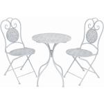 Weiße Vintage vidaXL Gartenmöbelsets & Gartengarnituren aus Metall 3-teilig 