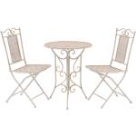 Weiße Vintage vidaXL Gartenmöbelsets & Gartengarnituren aus Stahl 3-teilig 