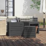 Graue vidaXL Auflagenboxen & Gartenboxen aus Massivholz 3-teilig 