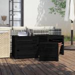 Schwarze vidaXL Auflagenboxen & Gartenboxen aus Massivholz 3-teilig 