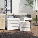 Weiße vidaXL Auflagenboxen & Gartenboxen aus Massivholz 3-teilig 