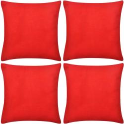 vidaXL 4 Rot Kissenbezüge Baumwolle 80 x 80 cm