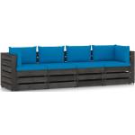 Blaue Rustikale vidaXL Gartensofas & Outdoor Sofas imprägniert aus Kiefer mit Kissen 