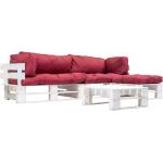 Rote Rustikale vidaXL Lounge Gartenmöbel & Loungemöbel Outdoor aus Kiefer 4-teilig 
