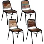 Bunte vidaXL Teak-Stühle pulverbeschichtet aus Massivholz 4-teilig 