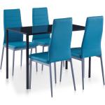 Blaue Moderne vidaXL Essgruppen & Tischgruppen aus Glas 5-teilig 