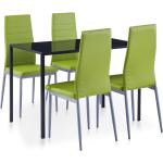 Grüne Moderne vidaXL Essgruppen & Tischgruppen aus Kunstleder 5-teilig 