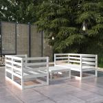 Weiße vidaXL Lounge Gartenmöbel & Loungemöbel Outdoor aus Massivholz 5-teilig 