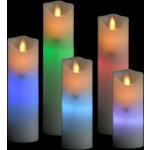 Cremefarbene vidaXL LED Kerzen mit Fernbedienung 5-teilig 