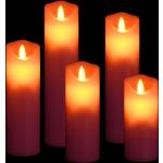 Rosa vidaXL LED Kerzen mit Fernbedienung 5-teilig 