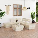 Beige Rustikale vidaXL Lounge Gartenmöbel & Loungemöbel Outdoor aus Fichte 6-teilig 