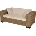 vidaXL 7-tlg. 2-Sitzer Sofa Set Echtes Rattan - 243245