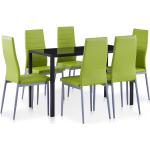 Grüne Moderne vidaXL Essgruppen & Tischgruppen aus Glas 7-teilig 