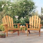 Braune vidaXL Teakholz-Gartenstühle aus Massivholz mit Armlehne 2-teilig 