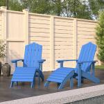 Blaue vidaXL Adirondack Chairs gebeizt aus HDPE mit Armlehne 2-teilig 