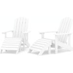 Weiße vidaXL Adirondack Chairs imprägniert aus Polyrattan wetterfest 2-teilig 