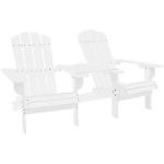 Weiße vidaXL Adirondack Chairs aus Massivholz Breite 150-200cm, Höhe 50-100cm, Tiefe 50-100cm 
